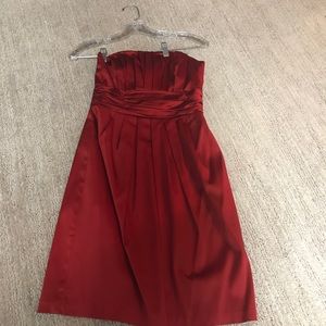 White House Black Market red strapless dress