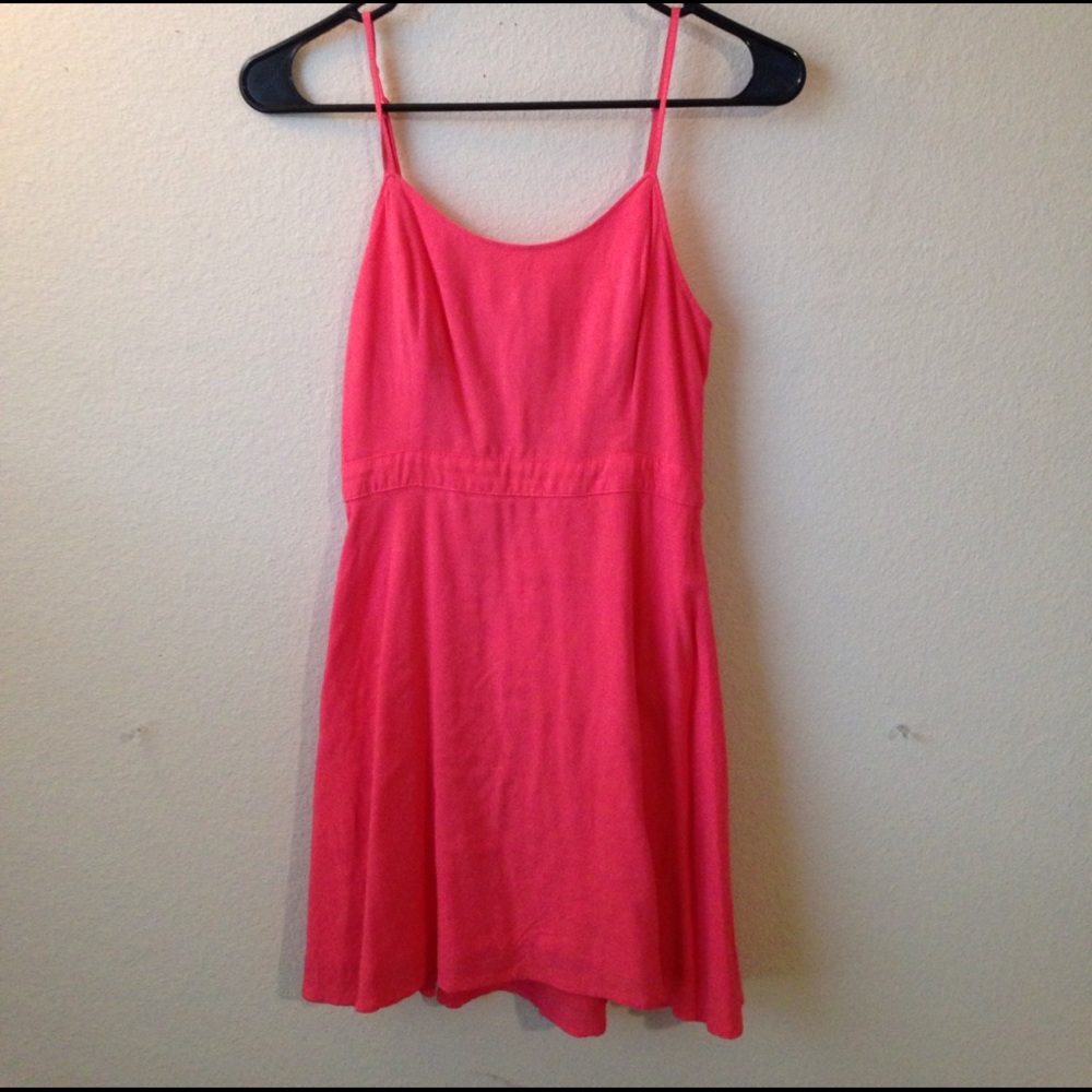 American Eagle xxs open back hot pink date dress