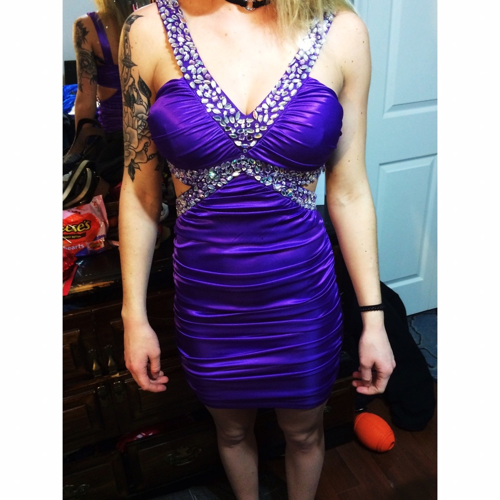 Short Purple Homecoming Dress