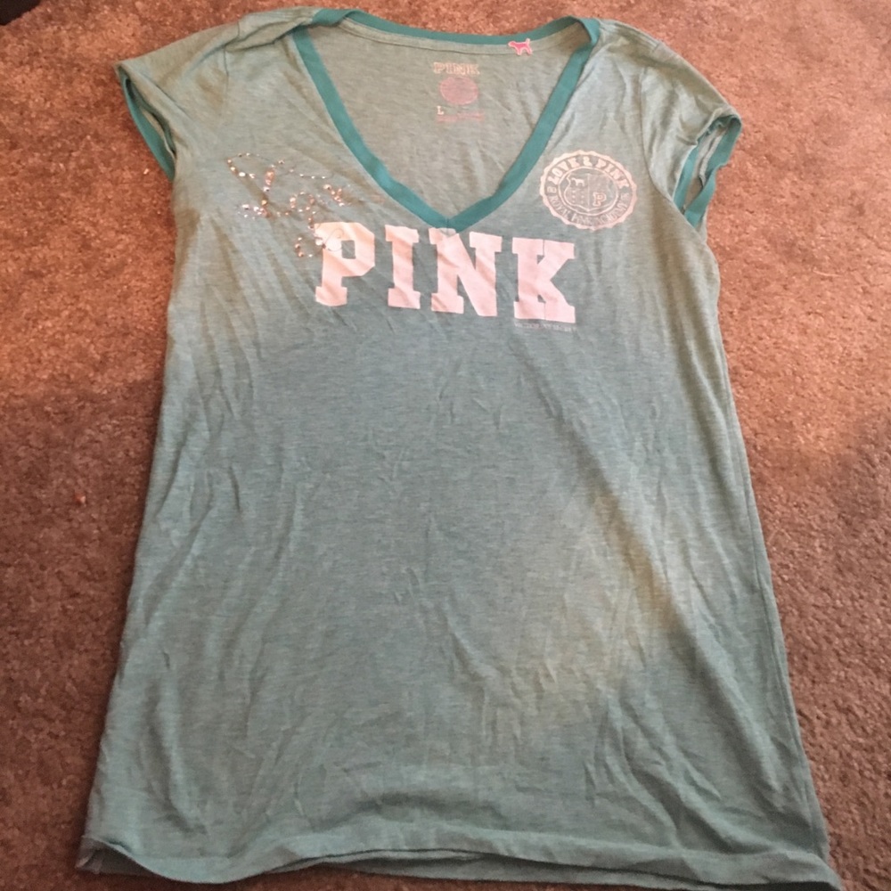 VS PINK TEE IN Teal