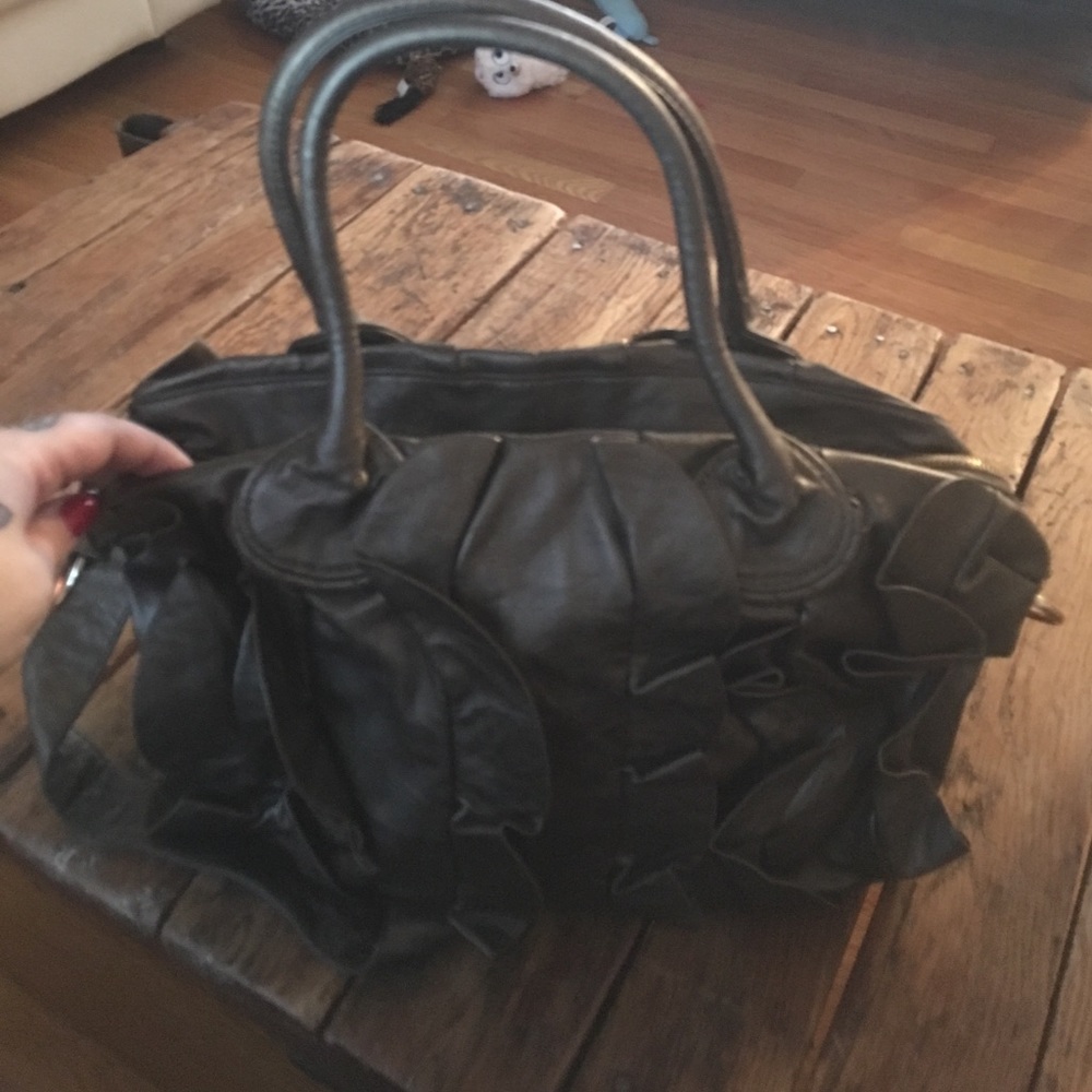 Steve Madden bronze ruffle bag