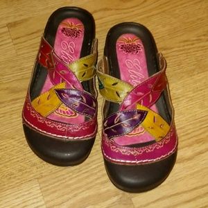 Elite Ladies Colorful Leather Slides