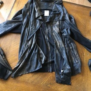 Georgie Distressed Leather Like Jacket - image 1