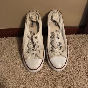 White Converse Slip ons