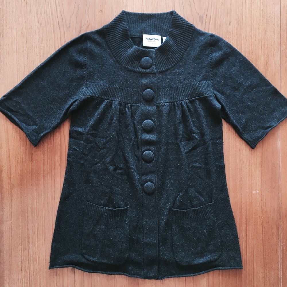Michael Stars Gray Short Sleeve Cardigan w/Pockets