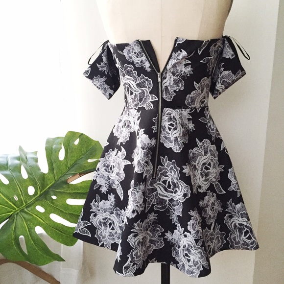 Stylestalker Dresses - Style Stalker off the shoulder Skater Dress Stylestalker Dresses - Style Stalker off the shoulder Skater Dress