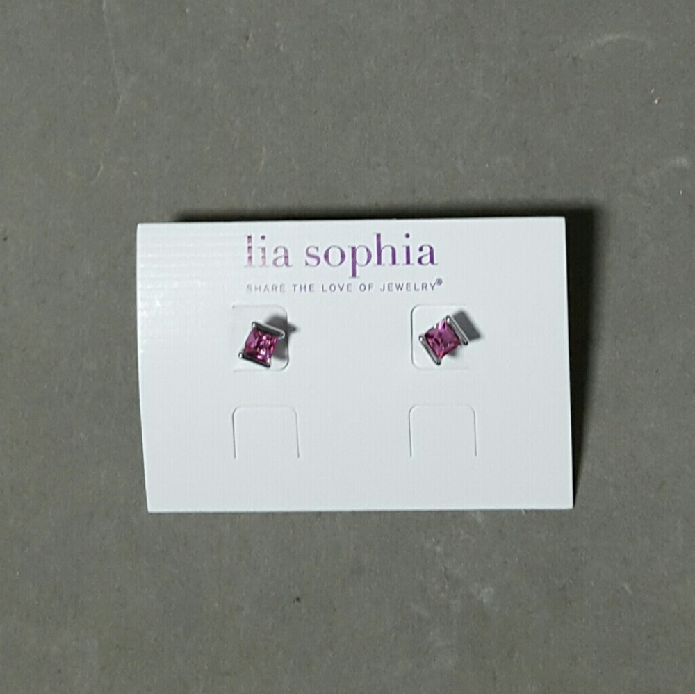 Pink stud earrings
