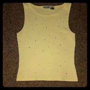 Energie Tops - *Light Yellow Rhinestone Studded Tank!* Energie Tops - *Light Yellow Rhinestone Studded Tank!*