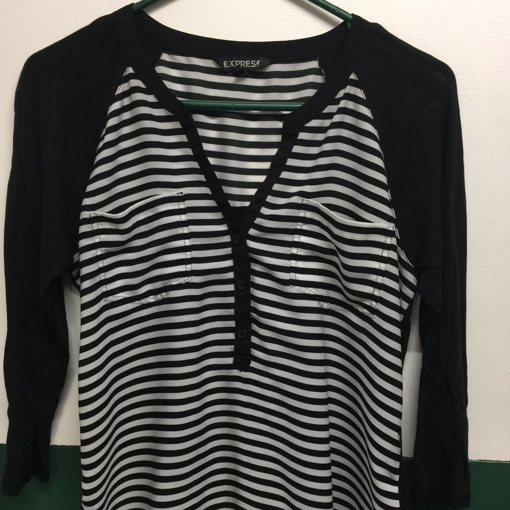 Express dress shirt. Black & white striped size M