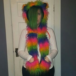 Rainbow Rave Hood