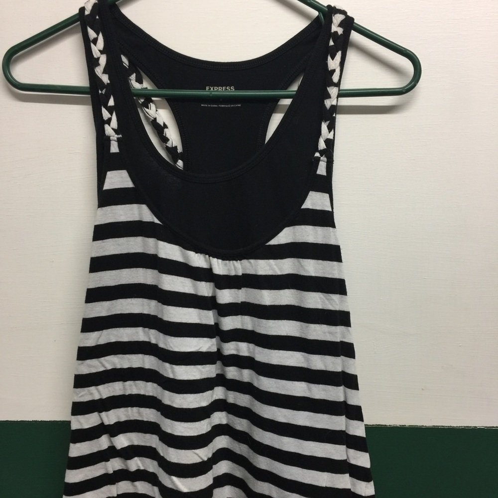 Express black & white tank top size M