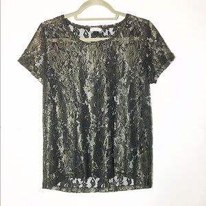 ASOS River Island metallic lace blouse top 10