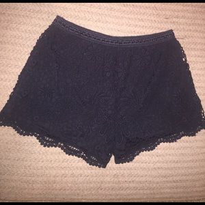 Black Lace Stretch Shorts M
