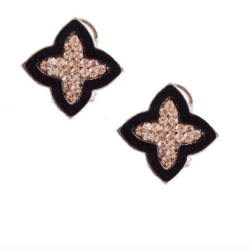 Black and Gold Stud Earrings