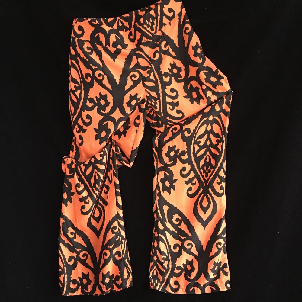 Print chiffon pants