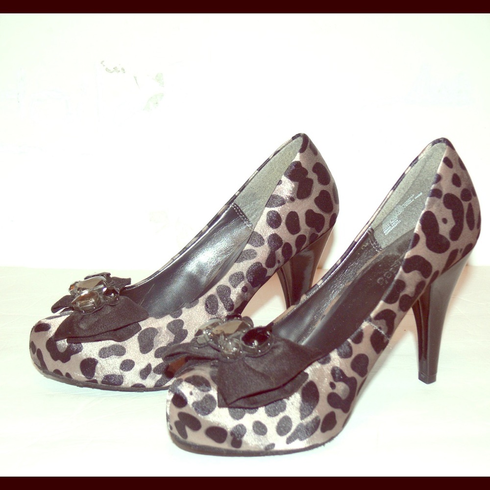 Leopard Print With Bow High Heel