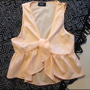 Nasty gal peach tie crop top