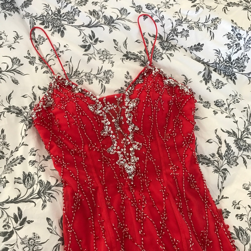 Stunning Red Beaded Formal Dress