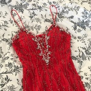 Stunning Red Beaded Formal Dress