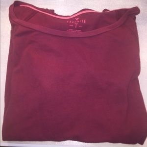 American Eagle Maroon Long Sleeve