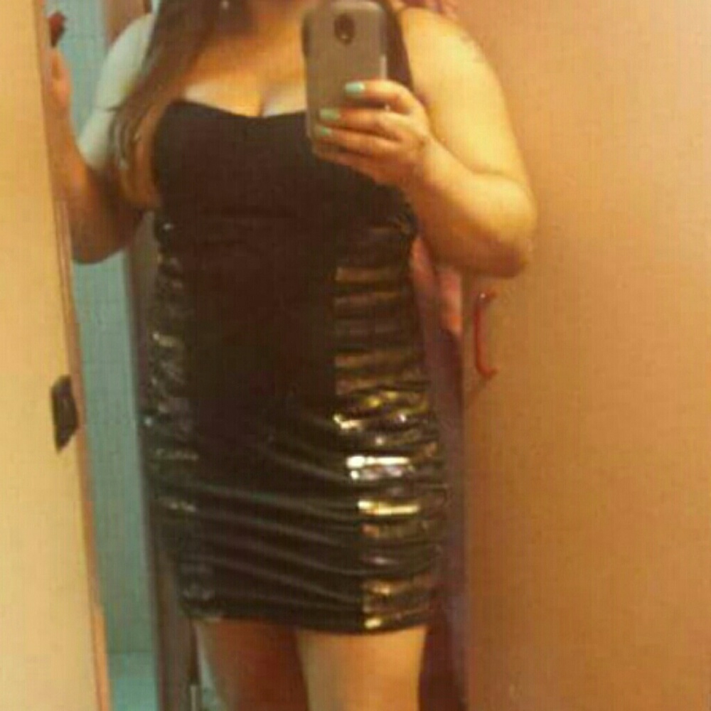 Black and sequin mini dress