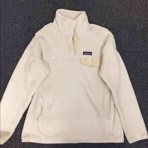 White Patagonia button pullover