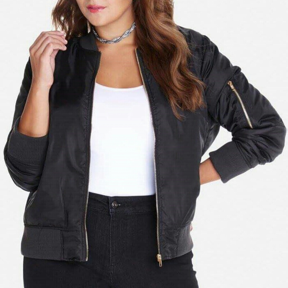 Plus Size Bomber Jacket