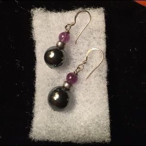 Hematite Silver Earrings