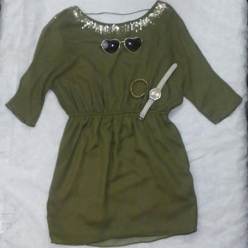 MM Couture by Miss Me military green dress