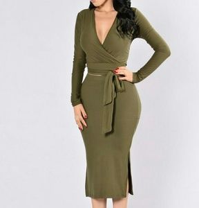2 piece set - olive