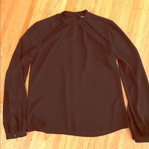 Express High Neck Button back blouse, black XS