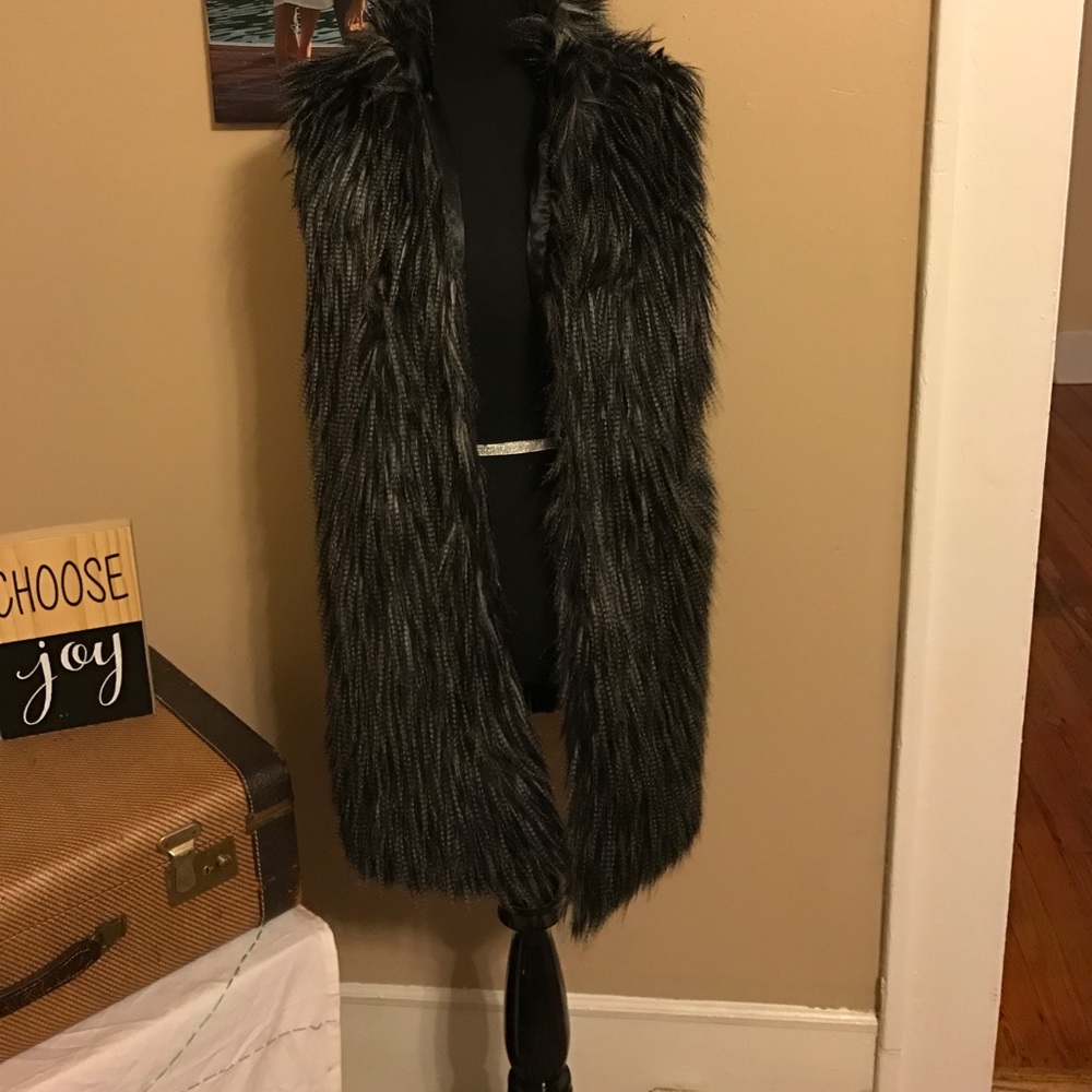 Black & White Faux Fur Vest