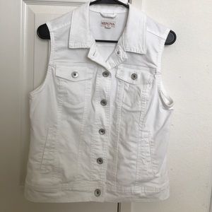 White Denim Vest