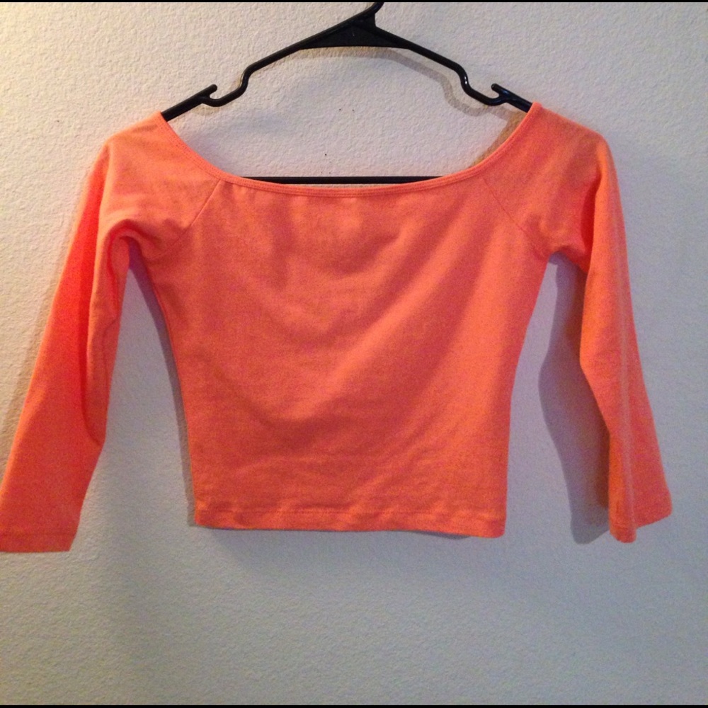 Hollister coral crop top