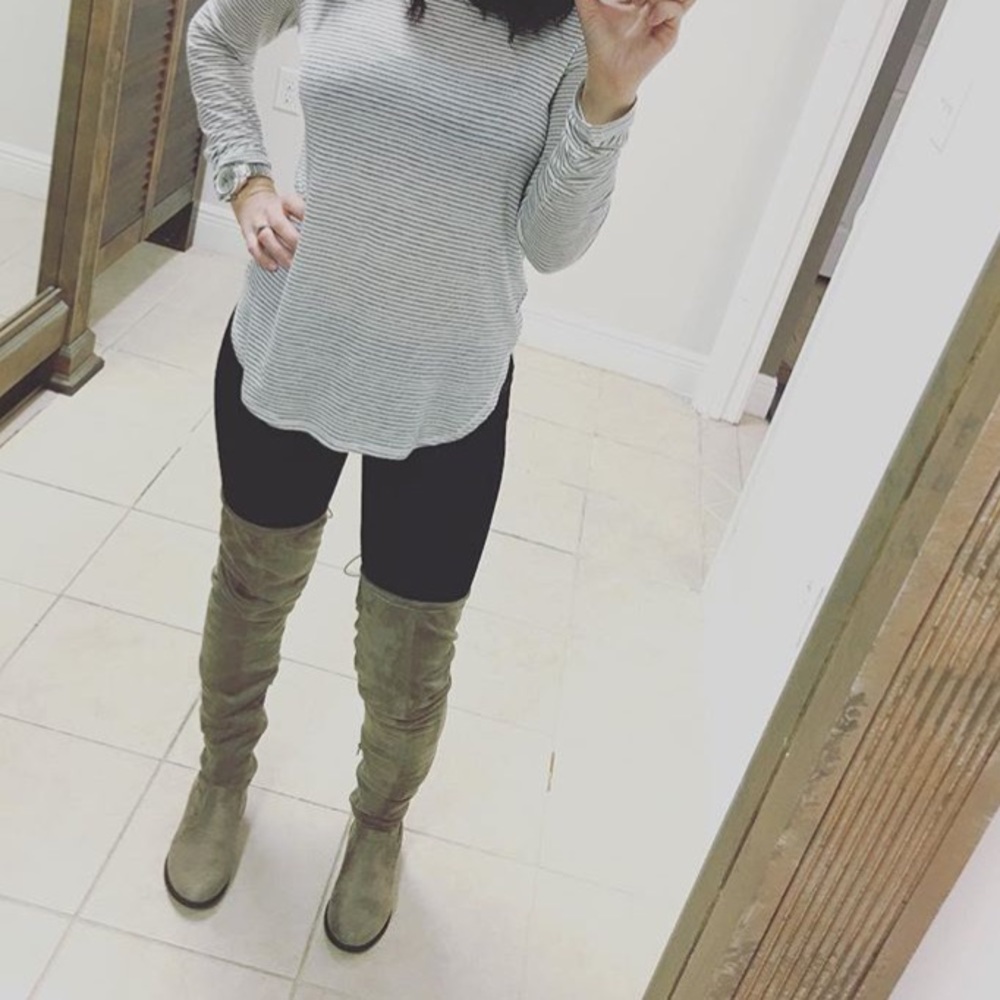Suede knee high boots