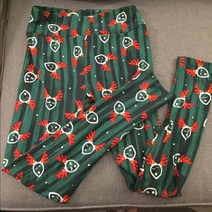BNWT Lularoe OS Christmas reindeer leggings
