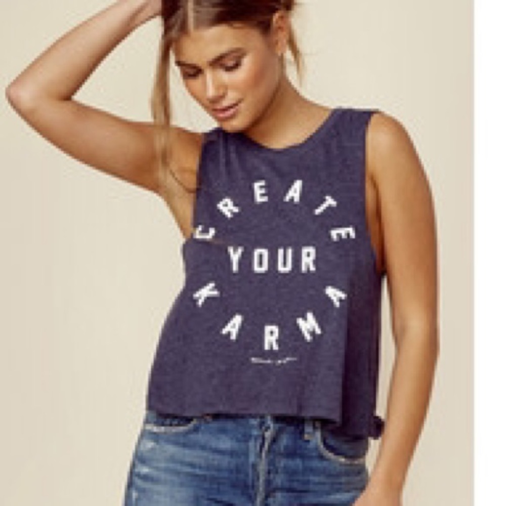 Spiritual Gangster "create karma" muscle tee NWT