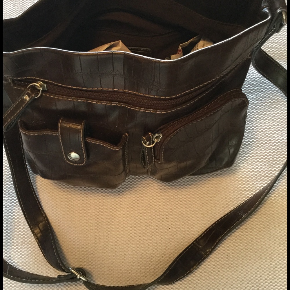 SNAKE PATTERN BROWN CROSSOVER BAG 🌻