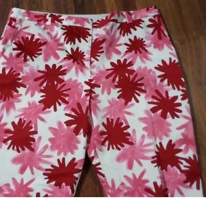 Diane Von Furstenburg Georgia Red-Crop Capri Pants