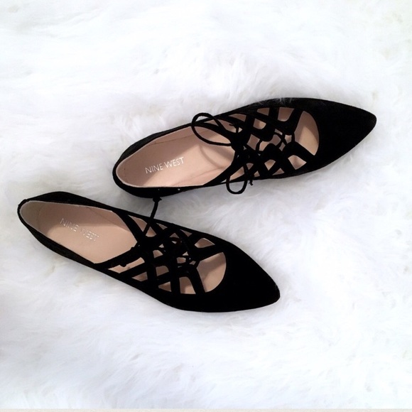 Nine West Shoes - Black lace up ballet flats