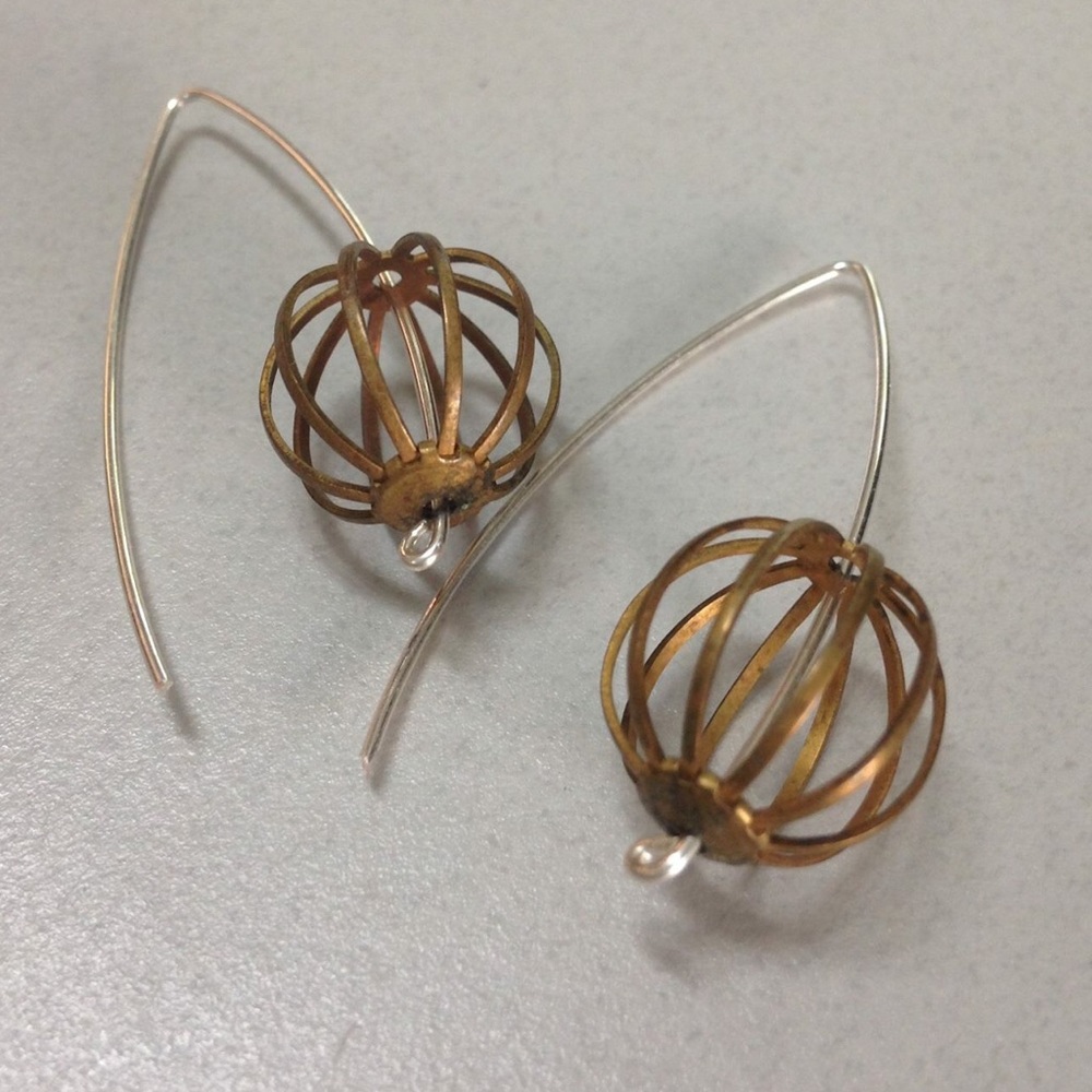 Brass birdcage earrings ❤️ handmade!