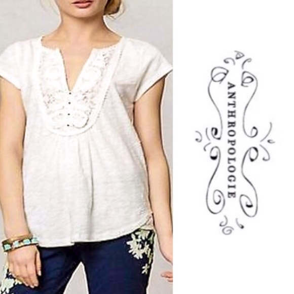 Anthropologie Tops - Anthropologie • Meadow Rue Lace Yoke Top