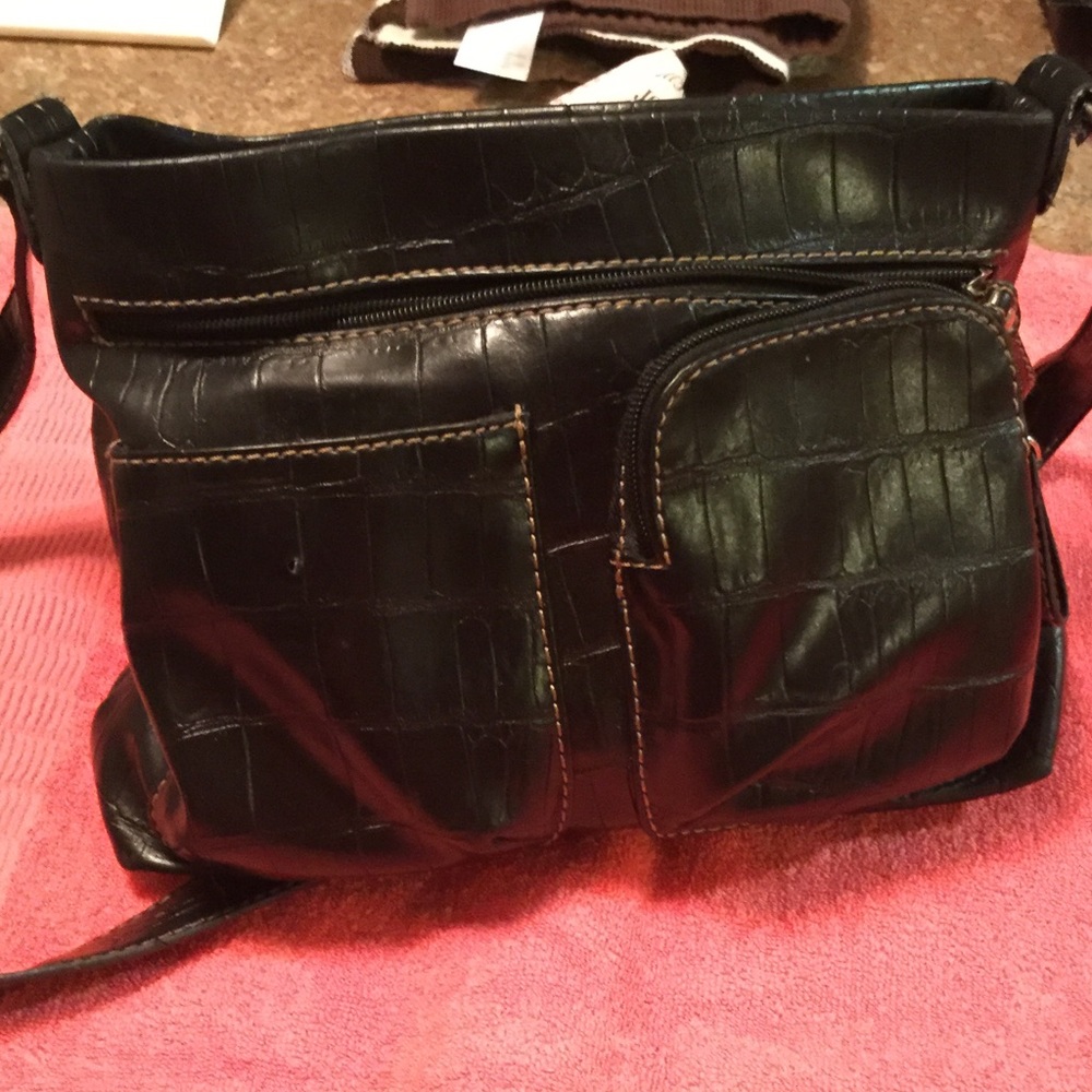 SNAKE PATTERN BLACK CROSSOVER BAG