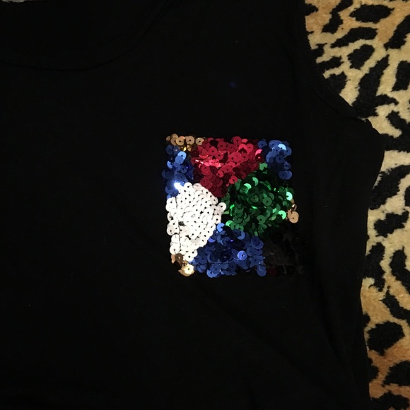 Black sequin crop top - Picture 2 of 2