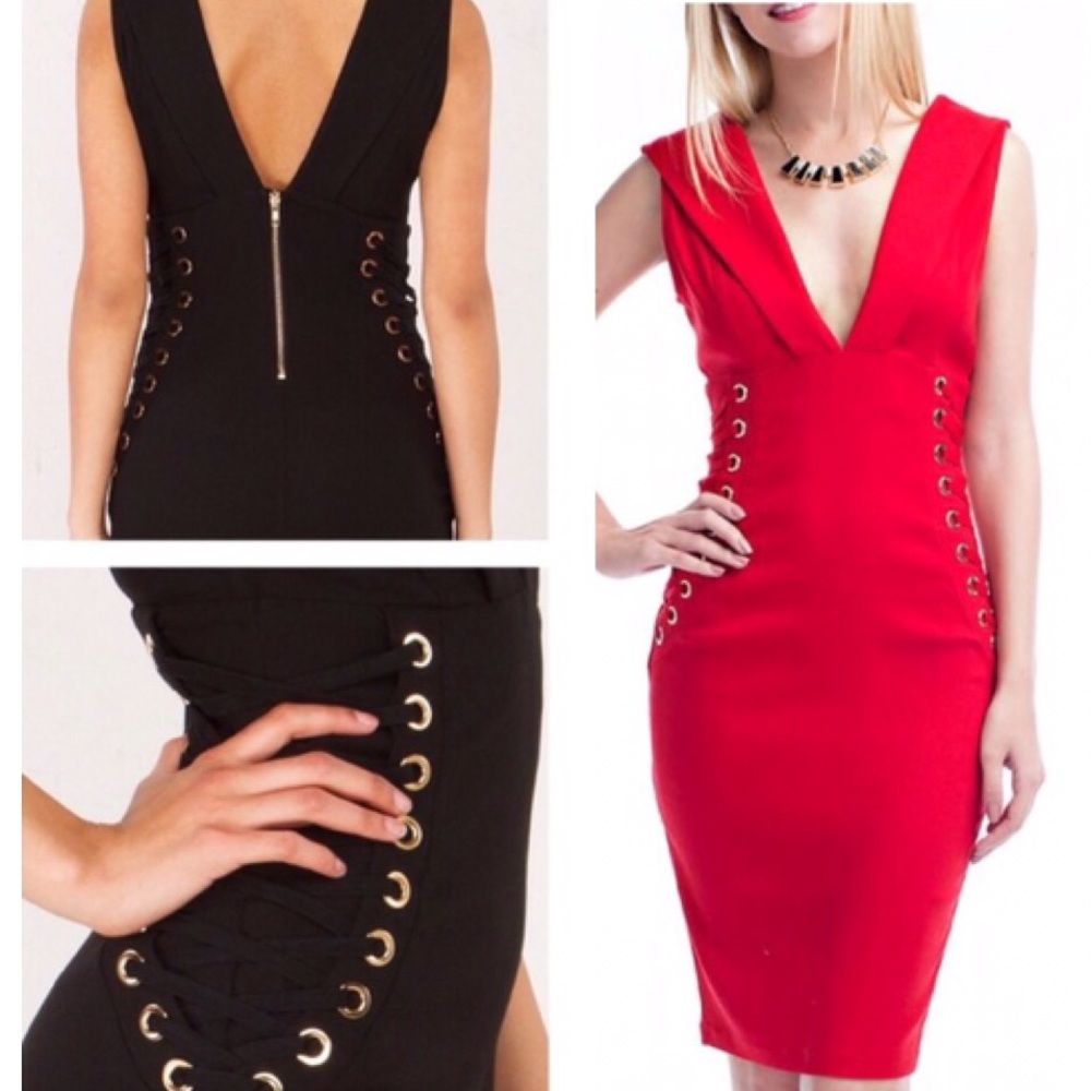 LAST // Red Hourglass Corset Dress