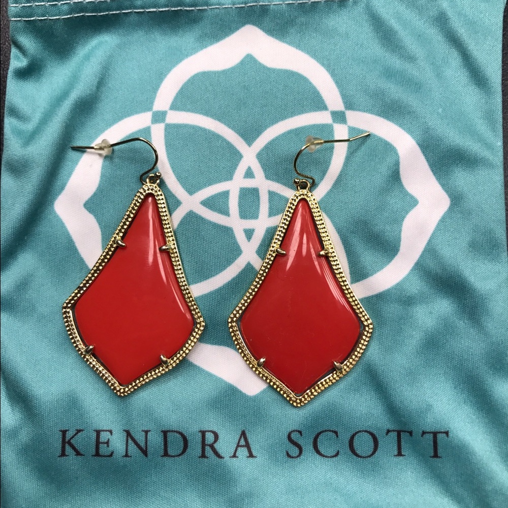 Kendra Scott Red & Gold Alexandra Earrings