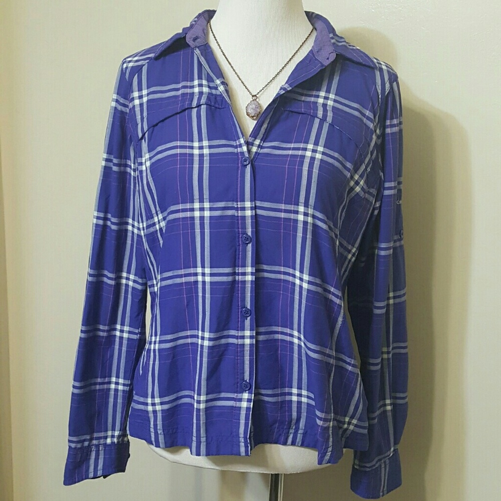 Columbia omni-shade long sleeve button down LARGE