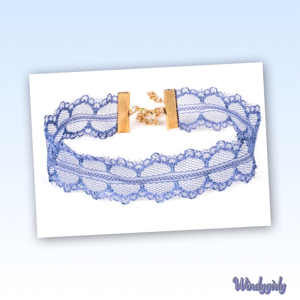Antique Blue Sweet Lace Choker  10 Avail!