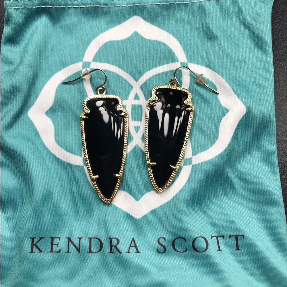 Kendra Scott Black and Gold Skylar Earrings