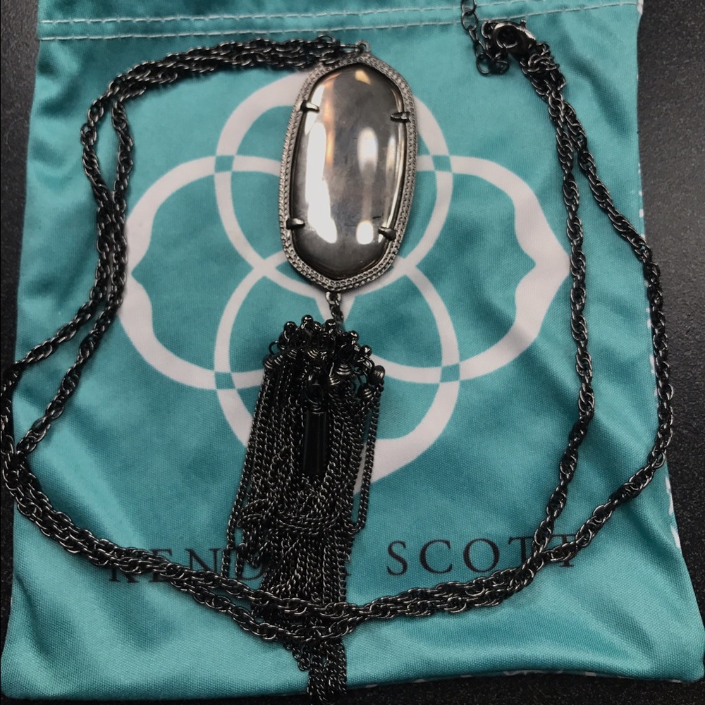 Kendra Scott Rayne Gunmetal Necklace in black